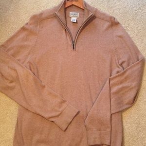 Men’s LL Bean long sleeve half zip camel sweater M